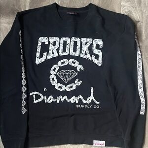 Crook and Castle Diamond Colab Sweatshirt M Vintage